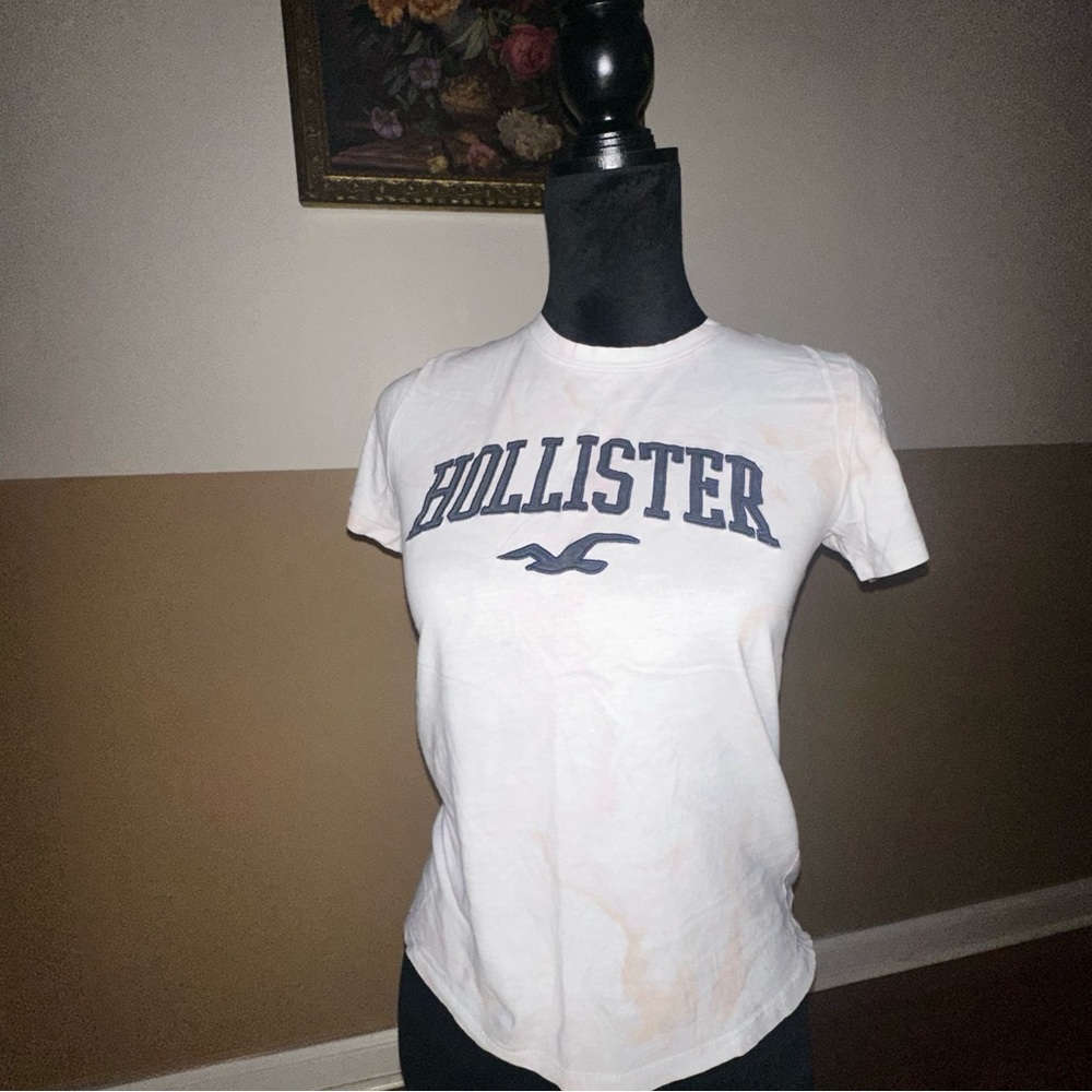 Hollister White Tee with Navy Logo